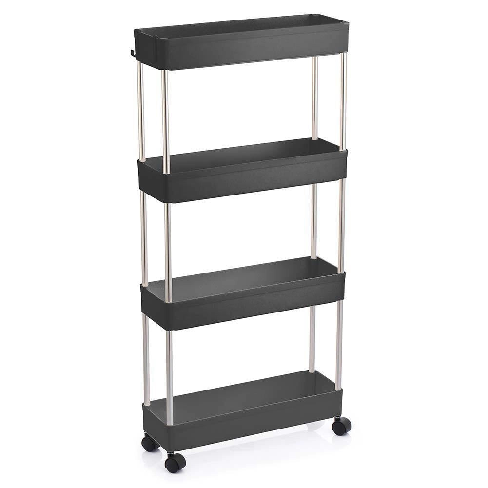 Carrello Carrellino Slim Salvaspazio Cucina Bagno Ripostiglio 4 Ripiani 4 Ruote