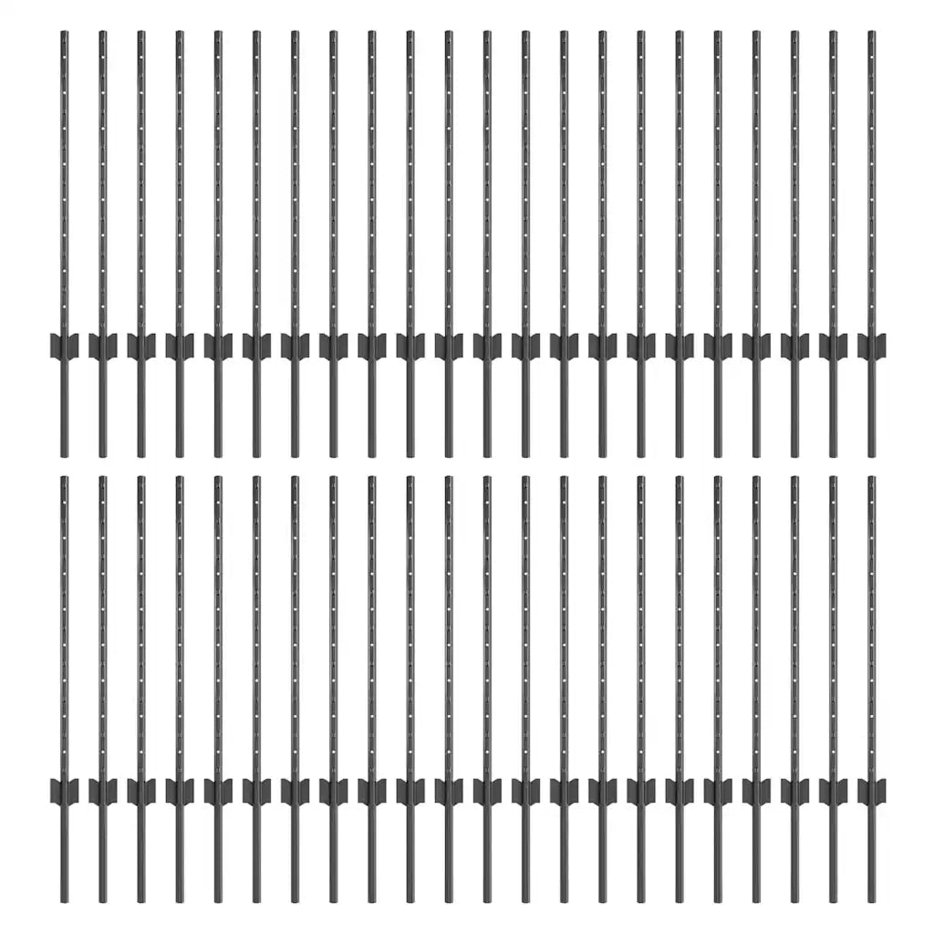 Palo della recinzione 44 pcs Grigio 120 cm Acciaio 3335935