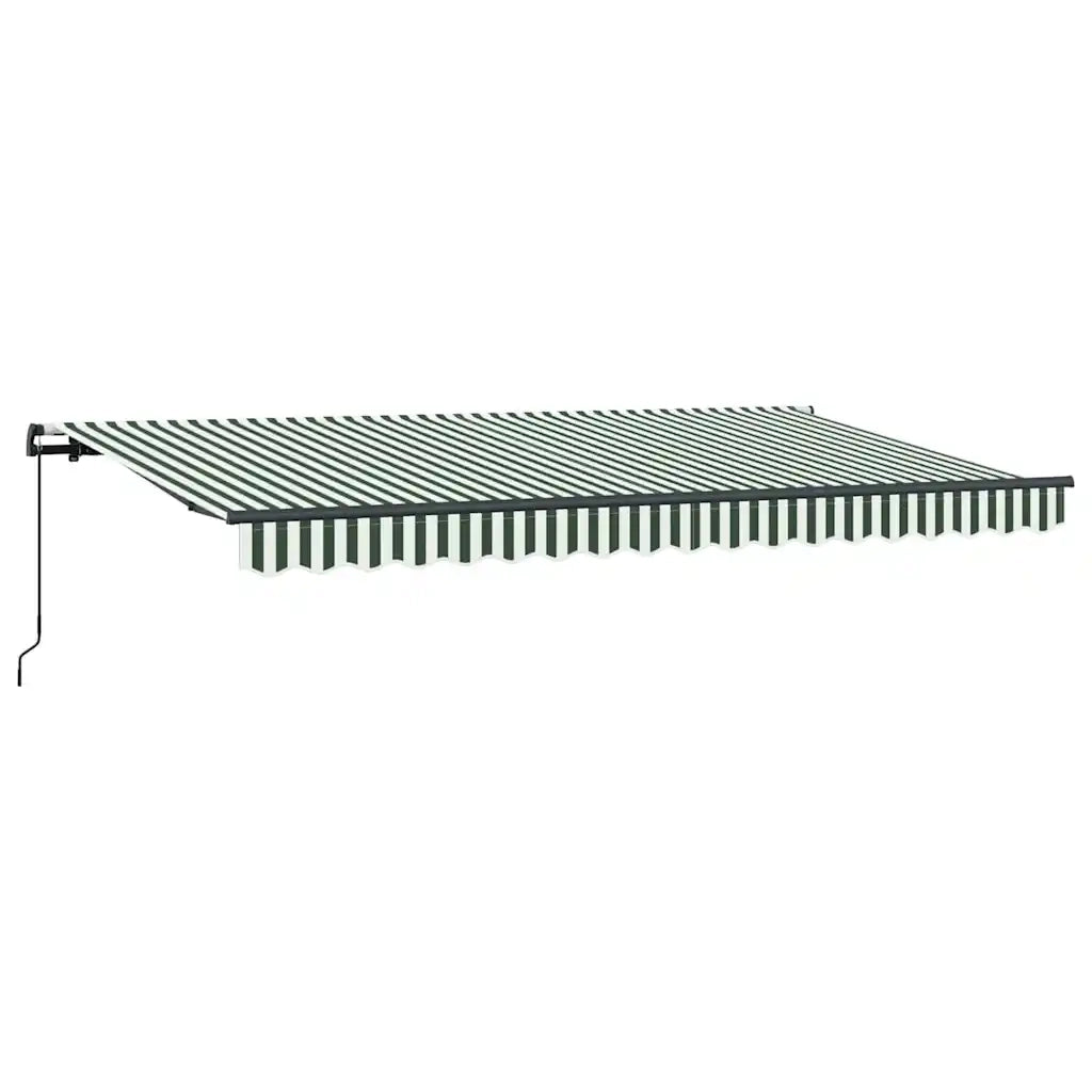 vidaXL Tenda Retrattile Verde e Bianco 400 x 200 cm