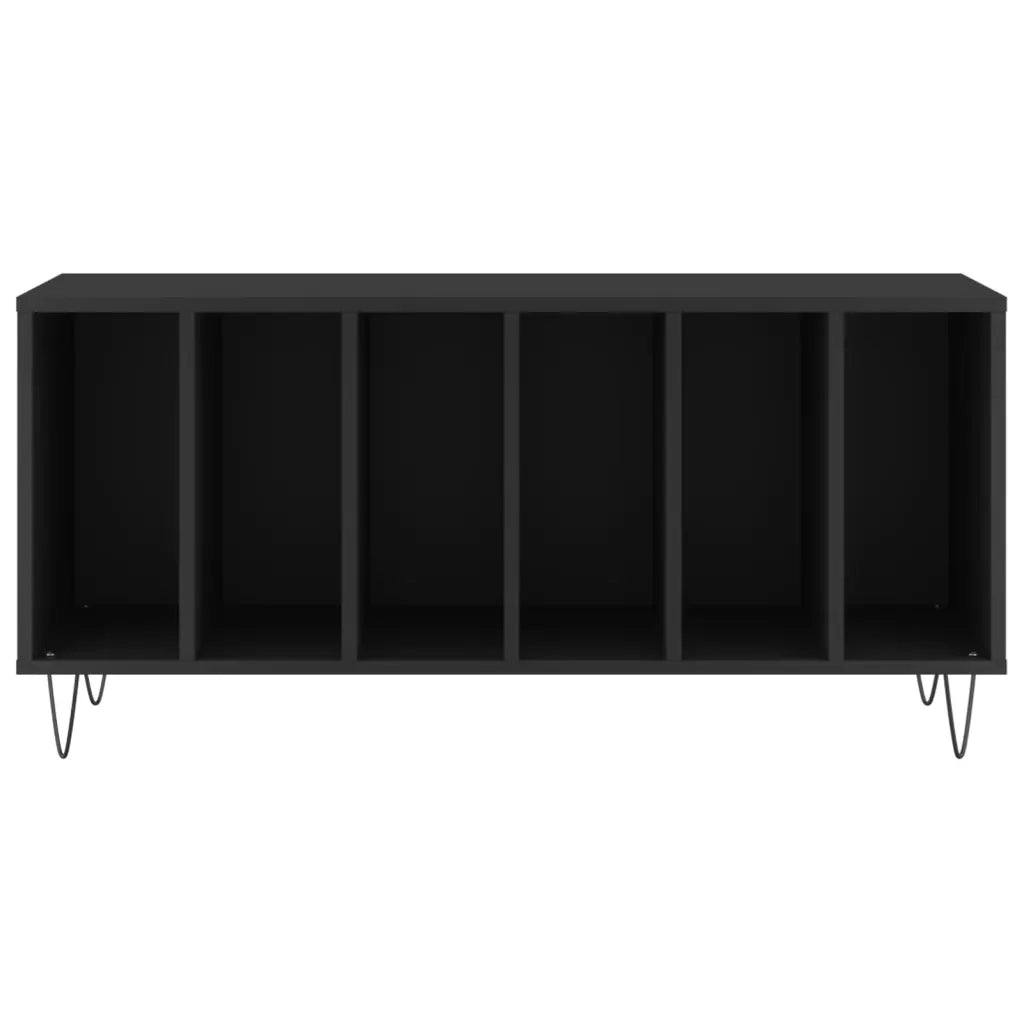 Mobile Porta Dischi Nero 100x38x48 cm in Legno Multistrato 831749