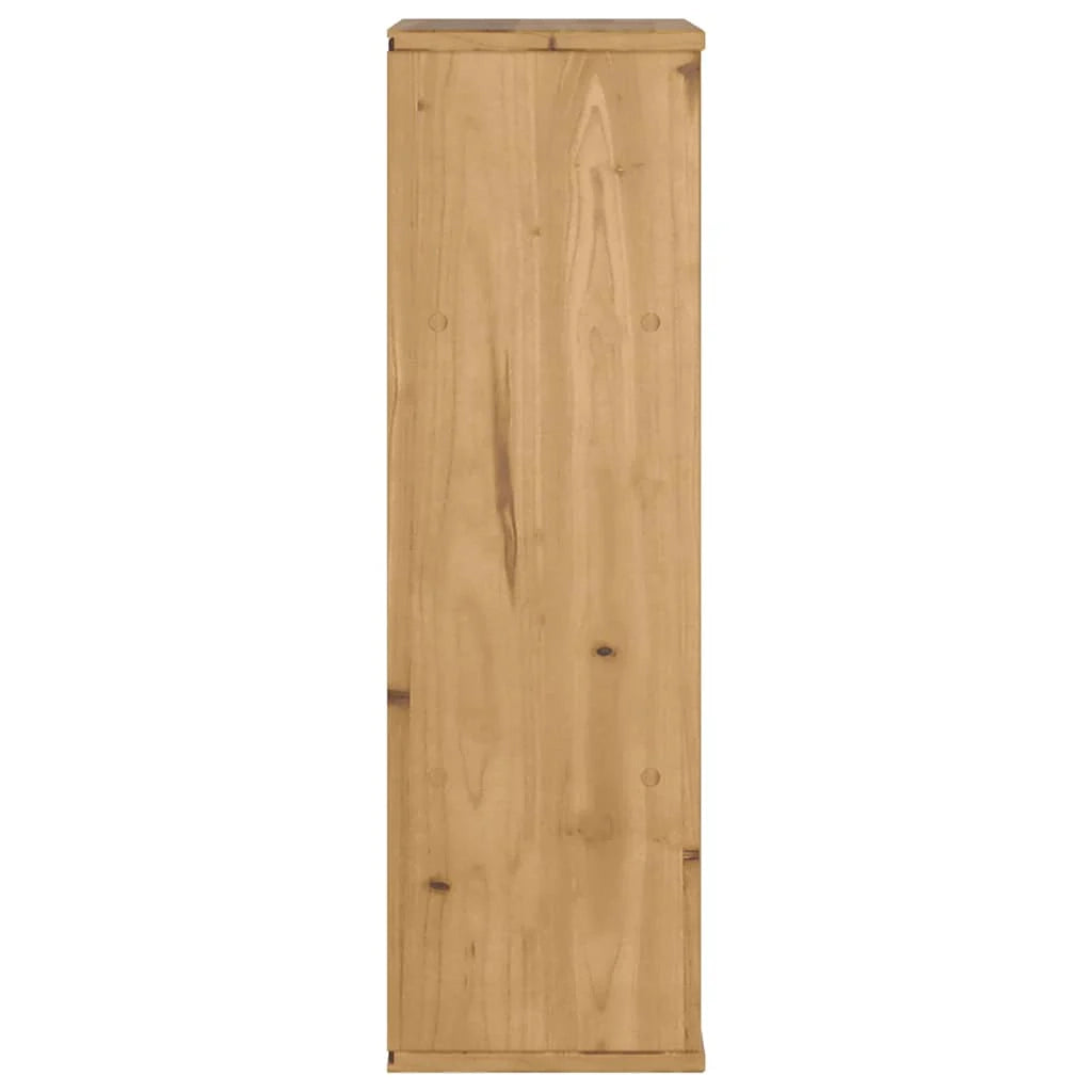 Mobiletto laterale classico con 4 scomparti aperti 40 x 24 x 79 cm in legno massello di pino 02_0058048