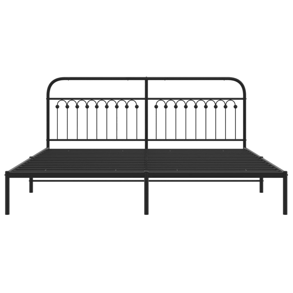 Giroletto con Testiera in Metallo Nero 193x203 cm 376606