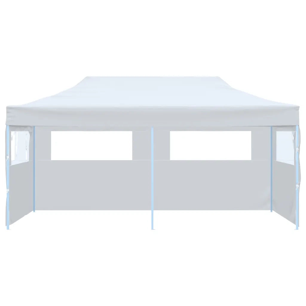 Tenda Pieghevole Pop-Up con Pareti Laterali-Tenda Gazebo 3x6m Acciaio Bianco
