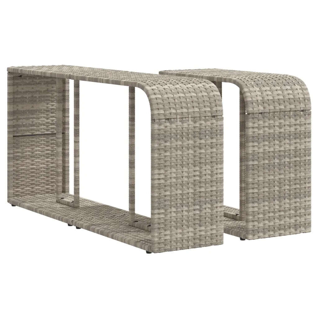 Scaffali Portaoggetti 2 pz Grigio Chiaro in Polyrattan CFW2932440