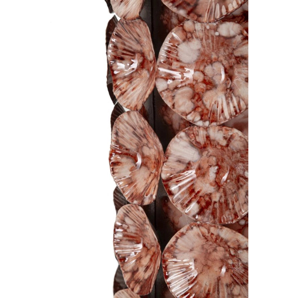 Vaso Decorativo VKH854, Rosso, Metallo, 12,5x12,5x24 cm