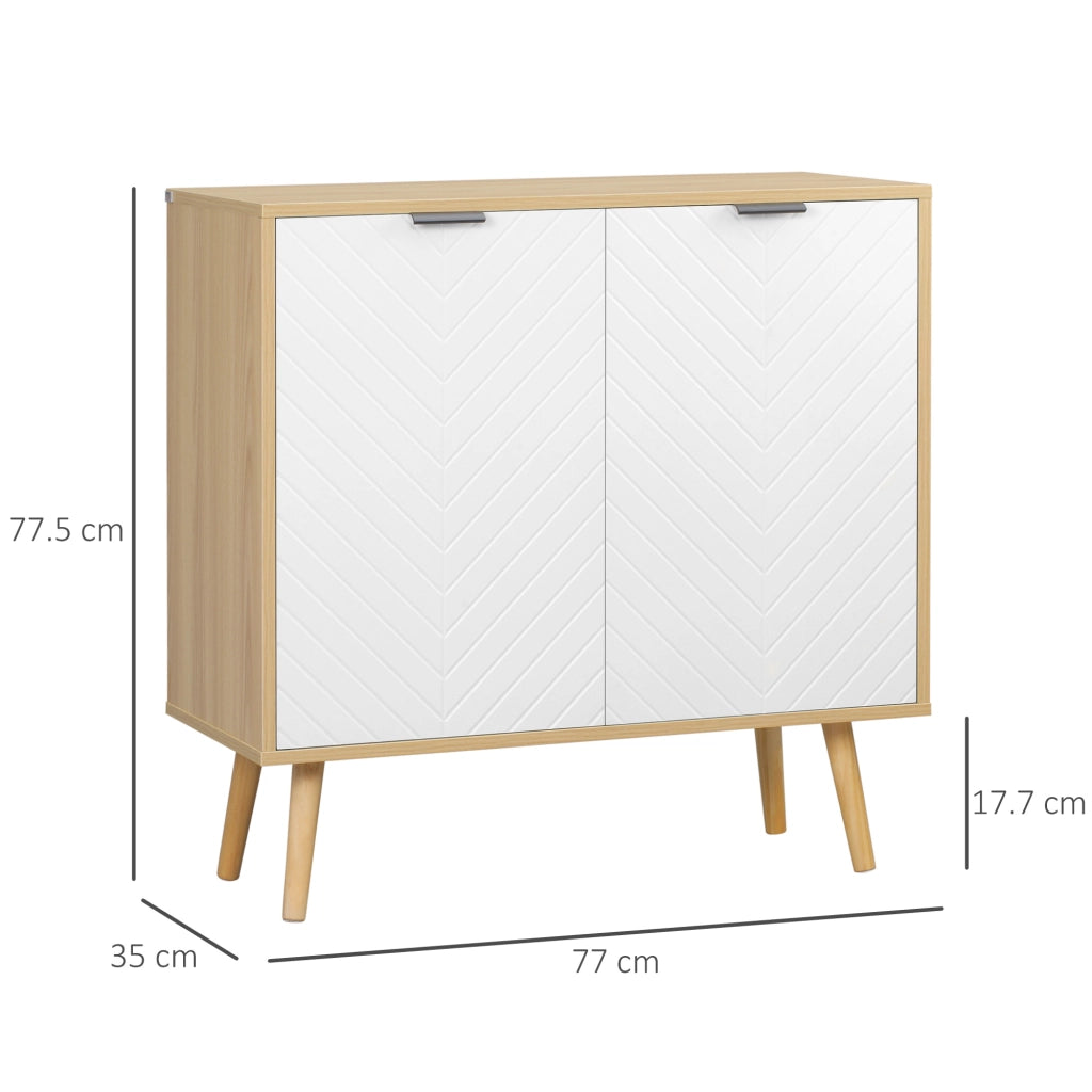 EasyComfort Mobile Multiuso Moderno in Truciolato e Legno di Pino con Ripiano Interno Regolabile su 3 Livelli, 77x35x77.5 cm
