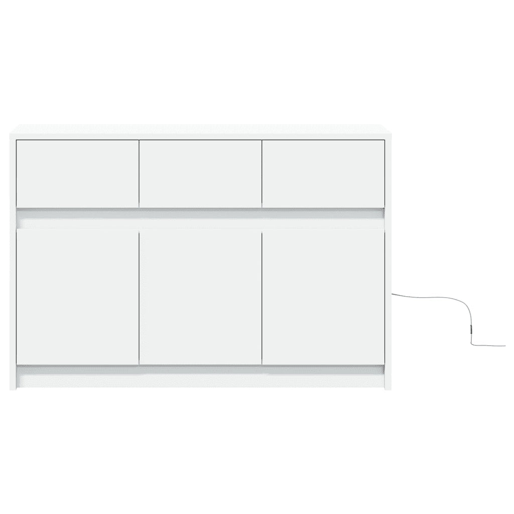 Mobile Porta TV con LED-Credenza per TV Bianco 91x34x61 cm in Truciolato