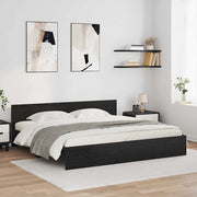 Struttura del letto-Giroletto Rovere Nero 200 x 200 cm Legno multistrato 301695