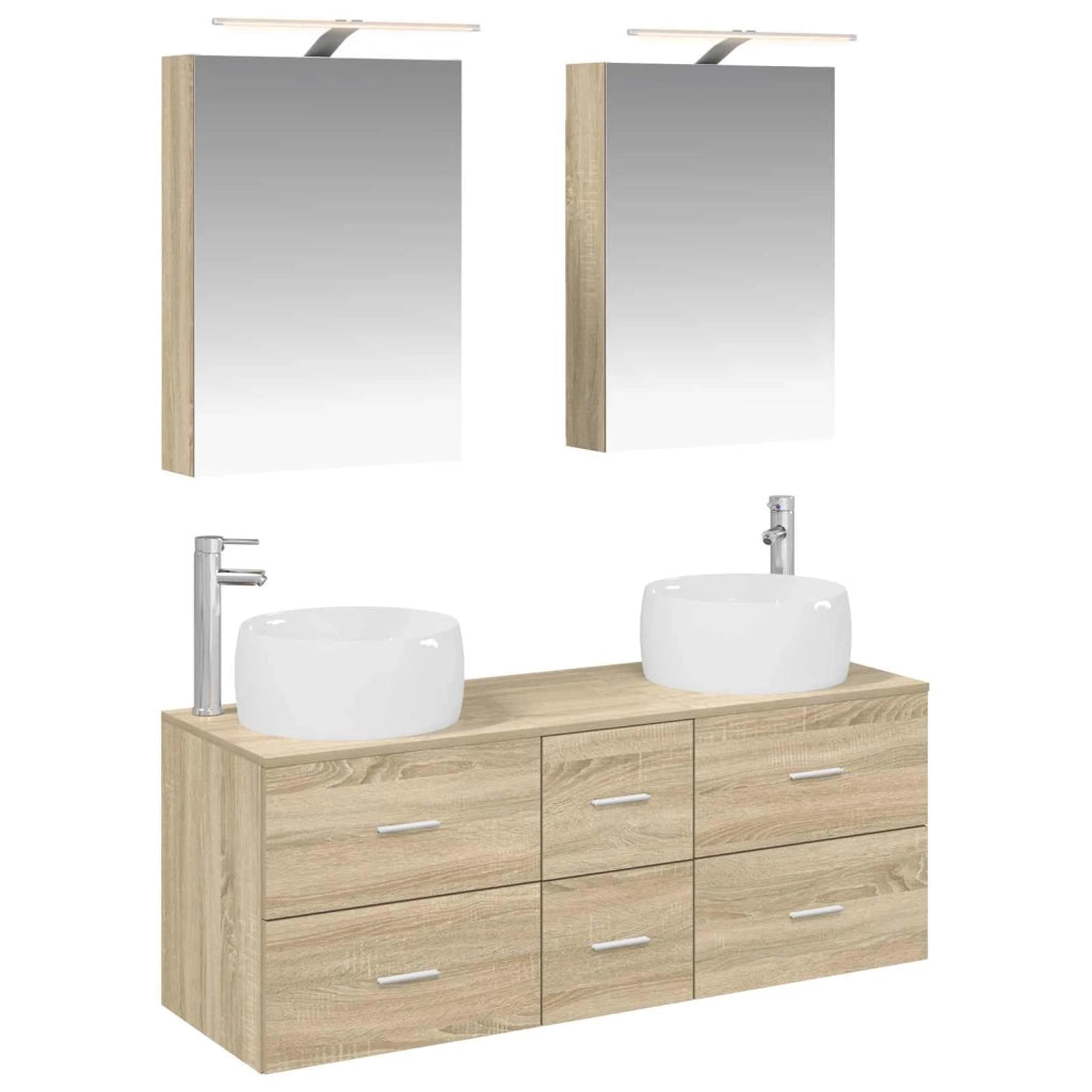 Set di mobili per il bagno 5 pcs Rovere Sonoma 3407033