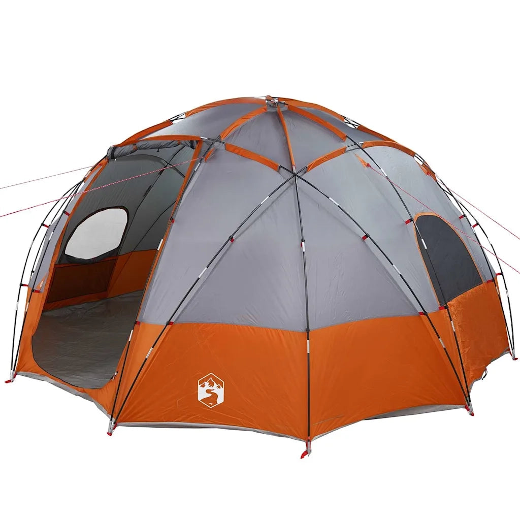 vidaXL Tenda da campeggio Grigio e arancione 475 x 475 x 235 cm