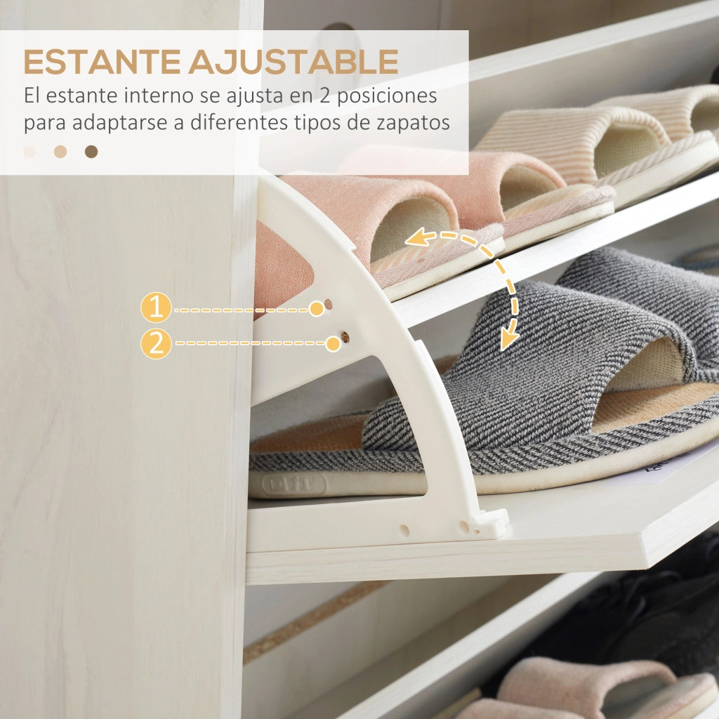 Scarpiera con 3 Ante ¨C zephmum ¨C Bianco 70x23,5x122 cm