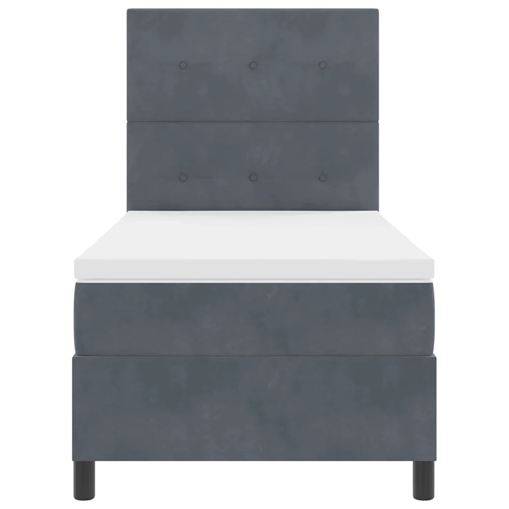 Letto a Sorgente LED Grigio scuro 100 x 200 cm Velluto 3343293