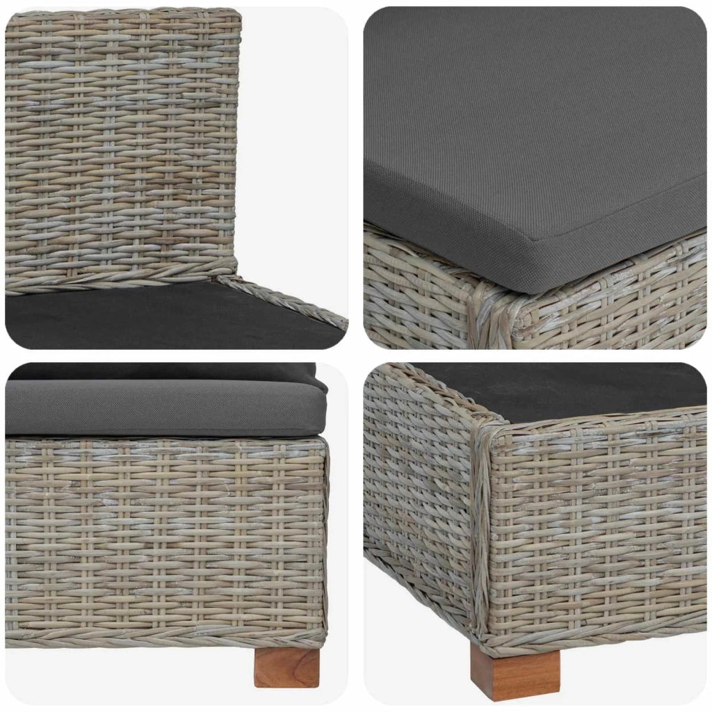 Divano Medio con Cuscini GENDT Rattan naturale Grigio Kubu 42034389