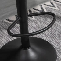 Set 2 Sgabelli da Bar Girevoli con Schienale e Poggiapiedi, Sgabelli Alti Moderni con Altezza Regolabile Base in Metallo Seduta Finta Pelle Grigia, 47x52x87-109cm