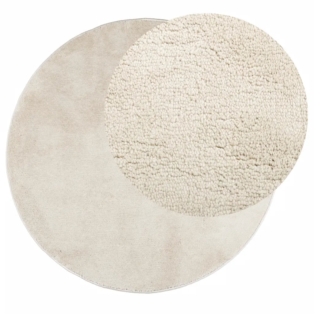 vidaXL Tappeto OVIEDO a Pelo Corto Beige Ø 160 cm
