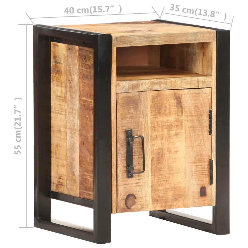 Comodino-Tavolino da notte 40x35x55 cm in Legno Massello di Mango 950918