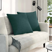 Cuscini da Divano 2 pcs Verde Scuro 80 x 80 cm Tessuto
