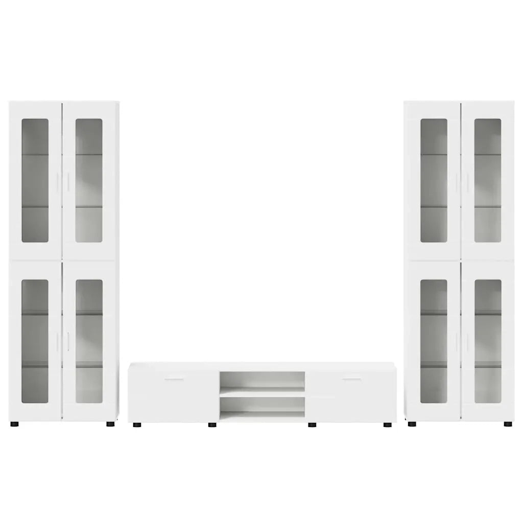 Set mobile TV con porta FLORIN 3 pcs Bianco Legno multistrato 3397984