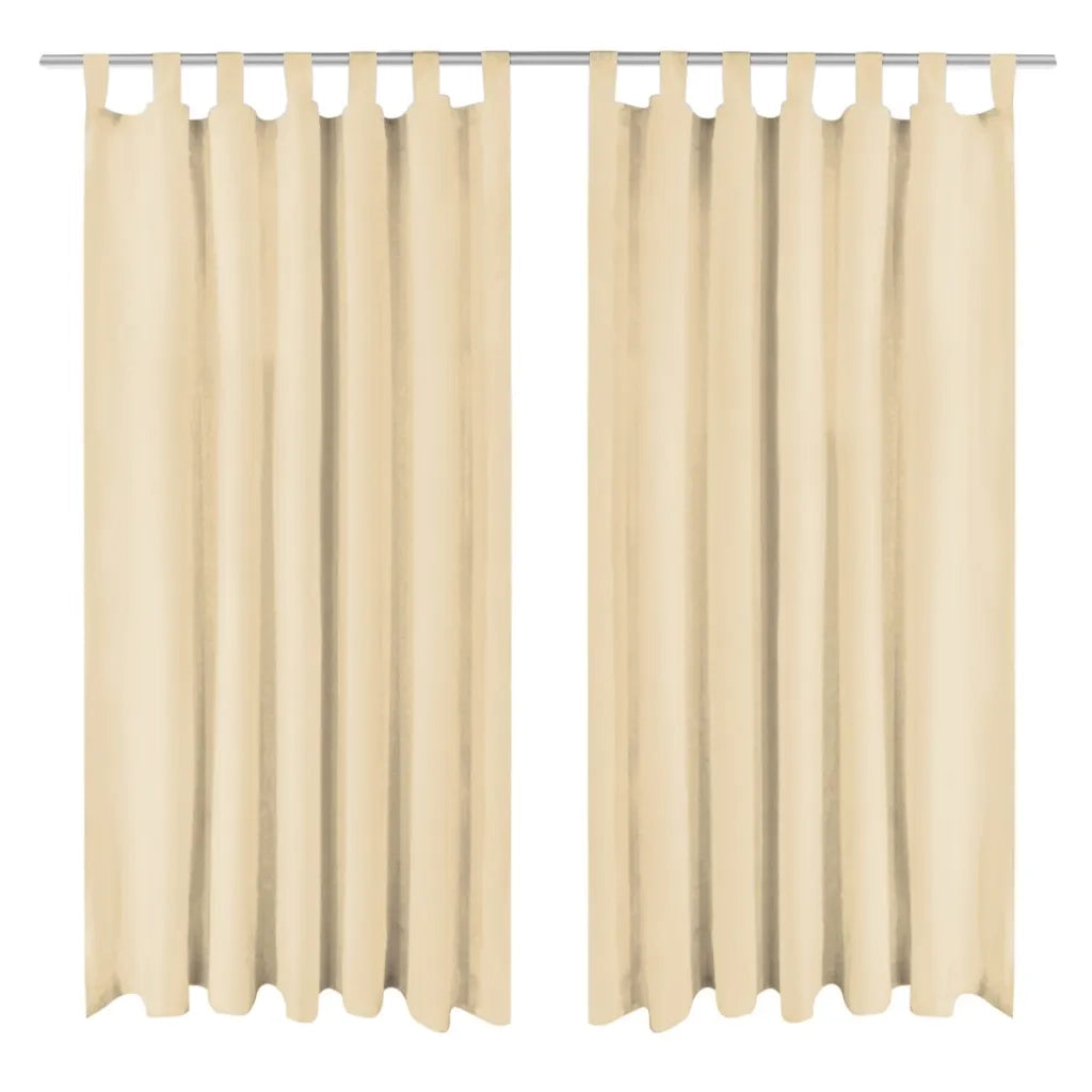 Tende in Micro Raso 2 pz con Passanti 140x245 cm Beige cod mxl 77601