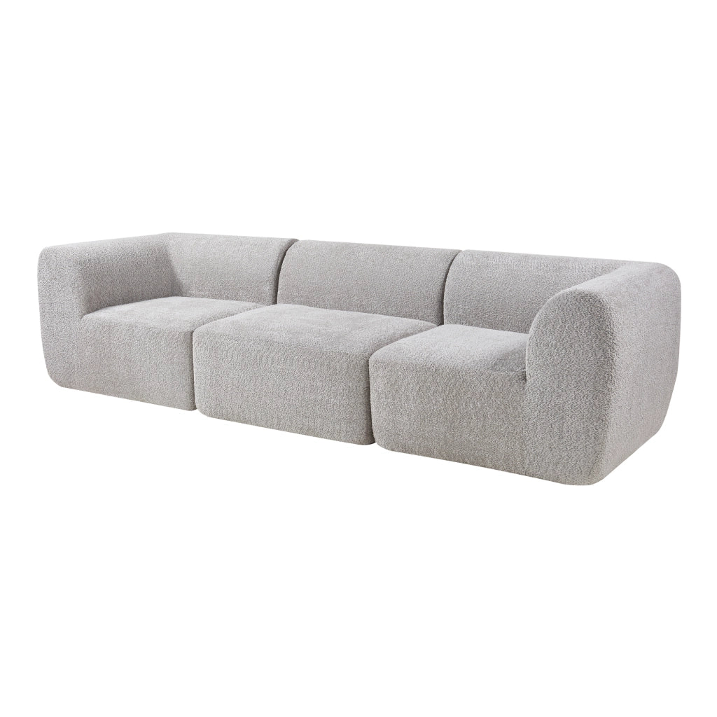 Divano Componibile a 3 Posti Divano Modulare 76x313x108 cm Serie Hurvas - Grigio [en.casa]