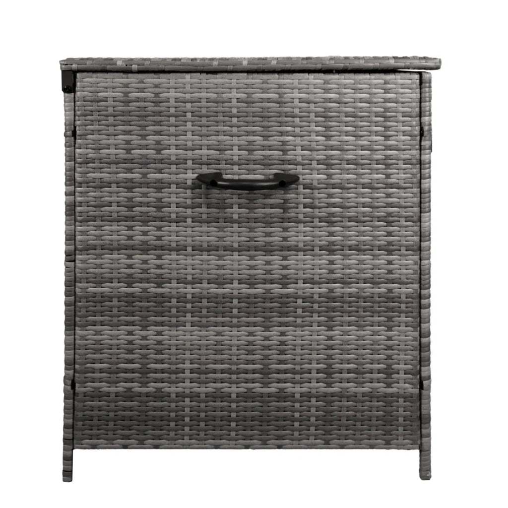 Rattan Box da giardino Grigio Grande 138cm Cassapanca per cuscini 582L