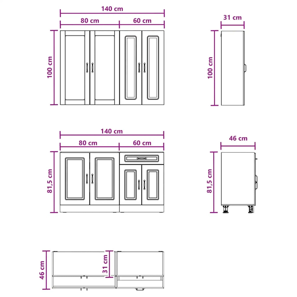 Unità Cucina KALMAR 4 pcs Rovere Artigianale 3438314