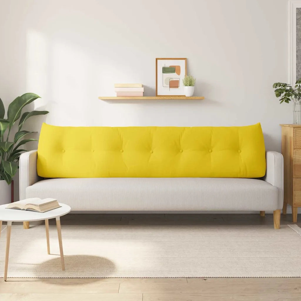 Cuscino per Schiena Giallo Chiaro 200 x 24 x 50 cm Tessuto