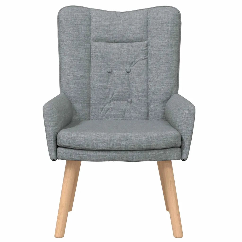 Poltrona | Sedia Relax Grigio chiaro 63 x 67 x 94 cm Tessuto e compensato