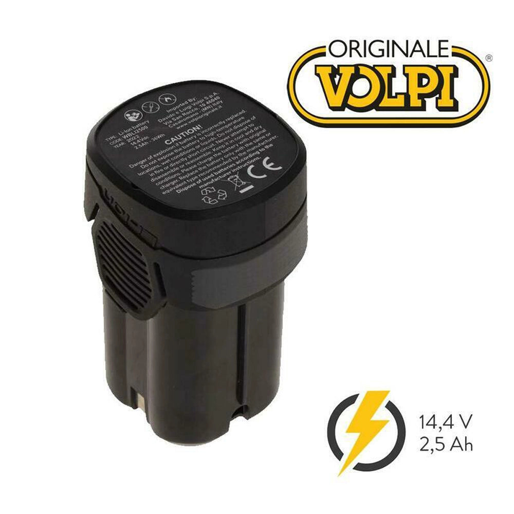 BATTERIA AL LITIO DA 14,4V 2,5Ah RICARICABILE PER FORBICI A BATTERIA VOLPI