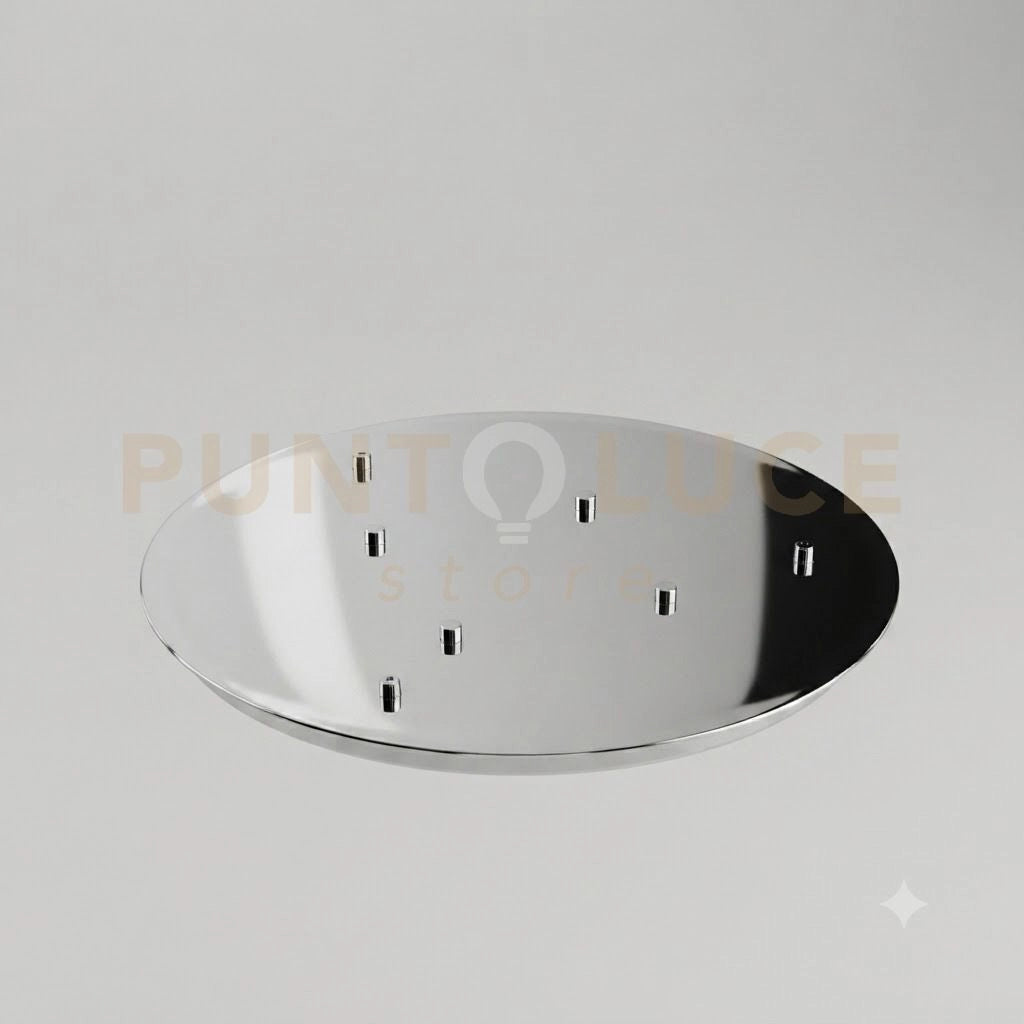 ROSONE IN METALLO D.50CM 3 FORI CROMO