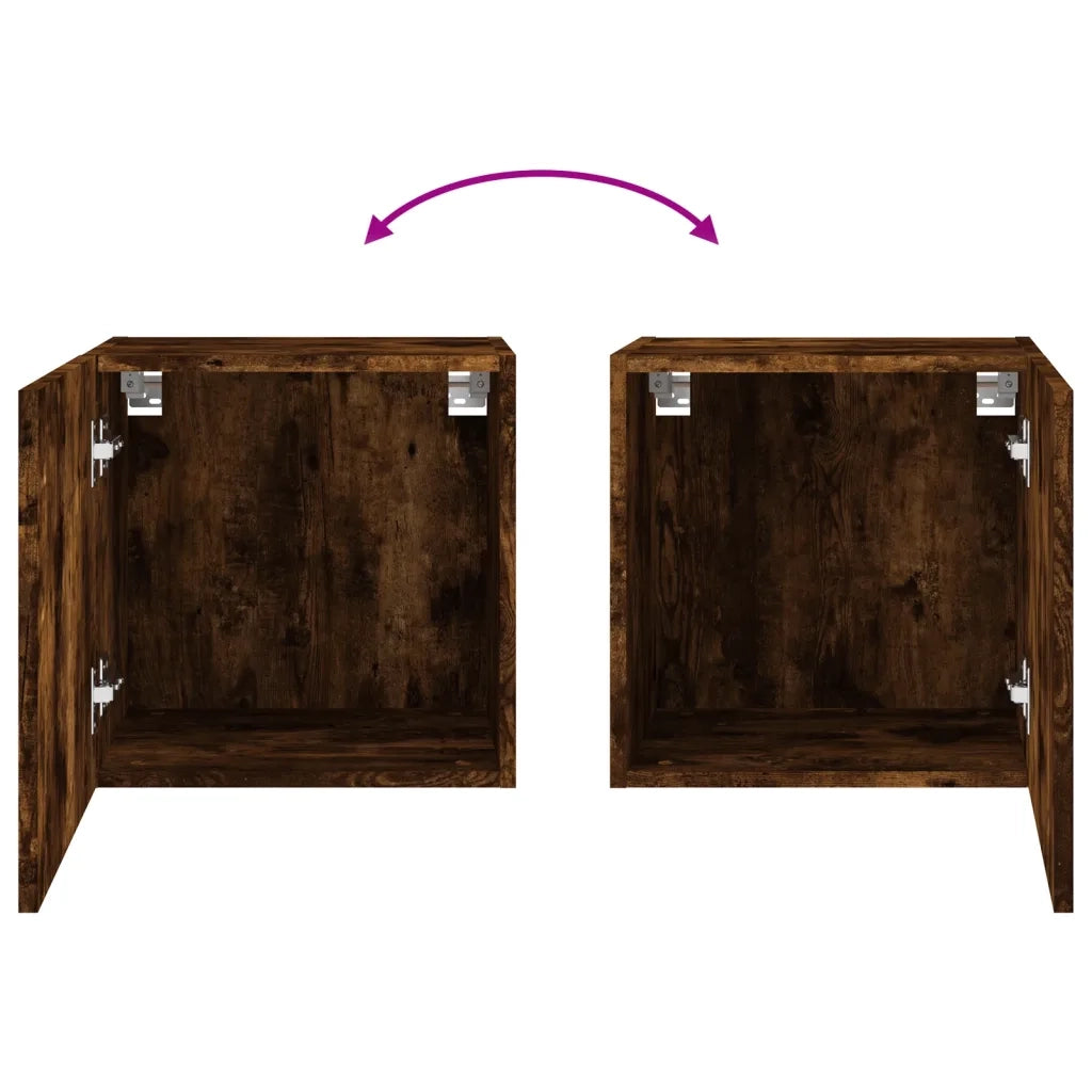 Mobile TV a Parete | Armadietto TV | Mobile Porta TV Rovere Fumo 40,5x30x40 cm Legno Multistrato