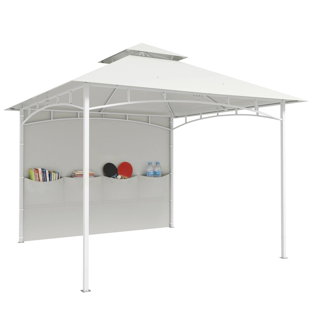 Gazebo da Giardino con Tetto Doppio e Tende ¨C zephmum ¨C 3x3 m Crema