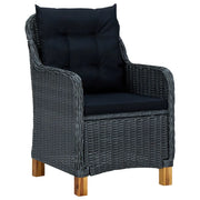 Sedie da Giardino con Cuscini 2 pz in Polyrattan Grigio Scuro 313316