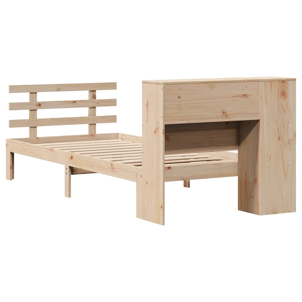 Giroletto con Libreria senza Materasso-Struttura Letto con contenitore 75x190 cm in Legno Pino 774170