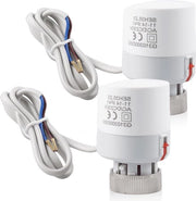 Attuatore termico elettrico 2 pezzi - AC 230 V - M30 x 15 - motore verticale - chiusura senza corrente - connettore per riscaldamento del pavimento.