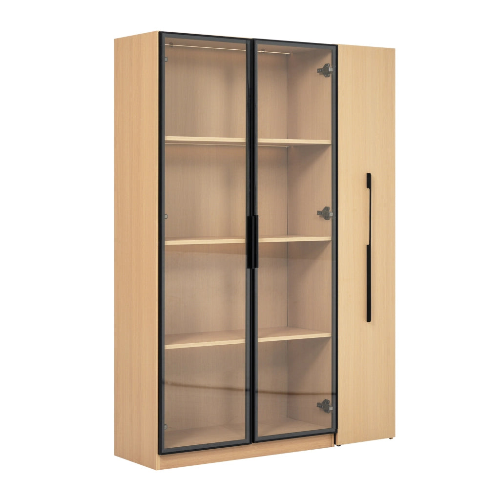 Vetrina con LED e ripiano estraibile in MDF rovere