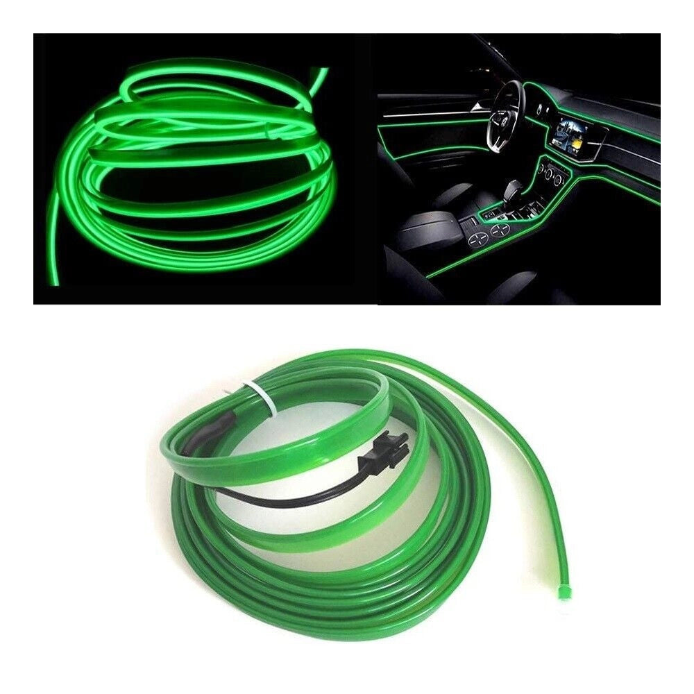 Trade Shop - Striscia Strip Led Per Interni Auto A 12v Fibra Ottica Luce Decorativa Atmosfera -