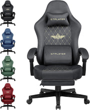 Sedia da gaming, in tessuto, ergonomica, per ufficio, in PC, portata 150 kg, regolabile e girevole, con cuscino a molla e poggiapiedi, grigio
