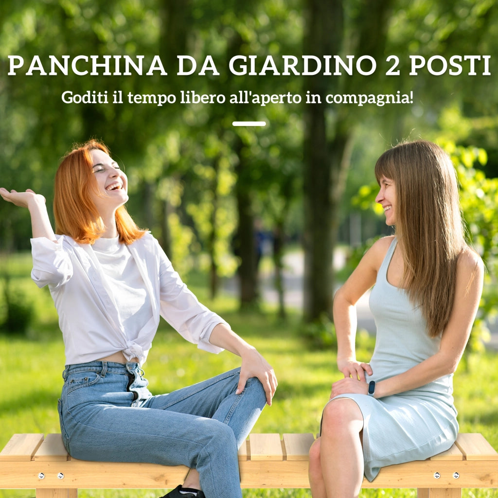 Panchina da Giardino a 2 Posti Impermeabile in Legno di Abete, 110x38x35 cm