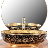Lavabo Da Appoggio Rea Margot Black / Gold