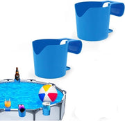 Due multifunzionali supporti per bicchieri per piscina esterna - adatti a barre in acciaio di diametro da 2 pollici o inferiore.
