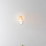 Applique Contemporanea Shaded Metallo Bianco Vetro Ambra 1 Luce E27