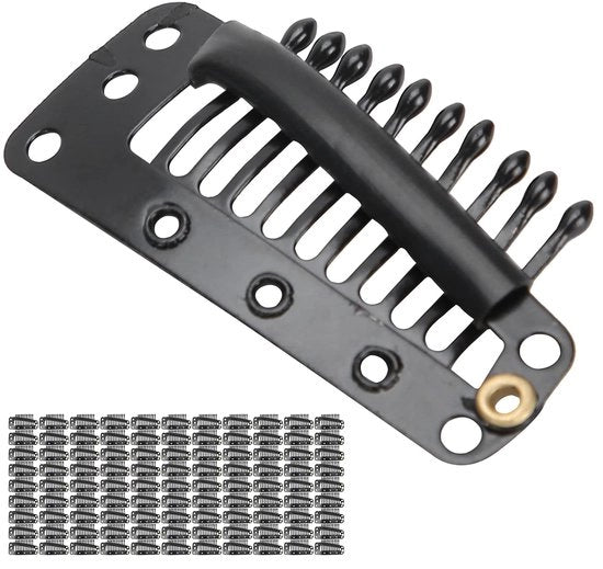 Clips per Capelli 100 Unità - Fermacapelli - Clip per Capelli - Spilla per Capelli - Estensioni per Capelli - Materiale Resine/Raccordo in Acciaio Inossidabile - 3,7 x 1,8 cm - Fermacapelli