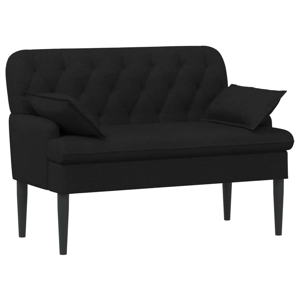 Loveseat con bottoni imbottiti Nero 111 x 68 x 80 cm Tessuto 42041798