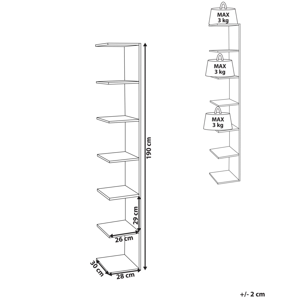 Libreria da parete a pannelli di particelle con 6 livelli legno chiaro stile moderno