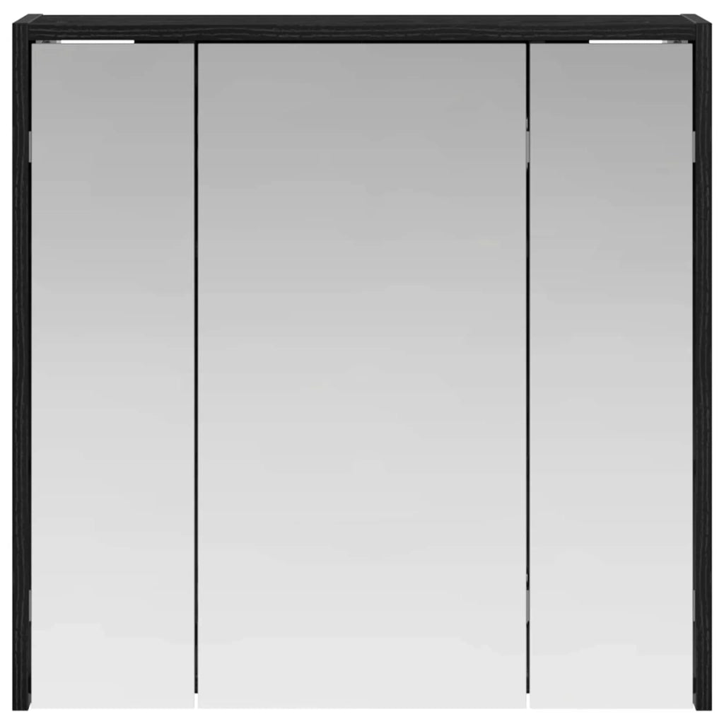 Mobiletto per specchio da bagno Rovere Nero 63,5 x 16 x 62,5 cm