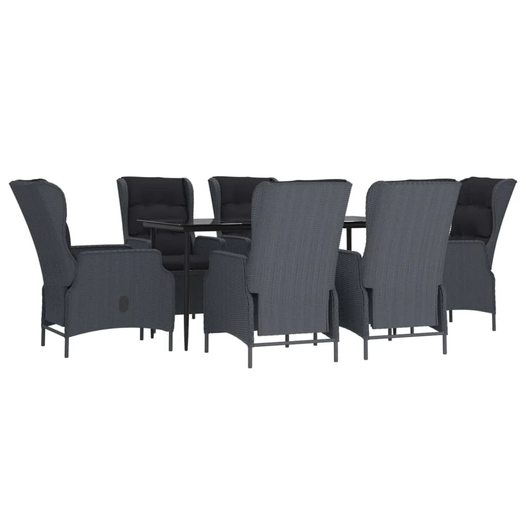 Set da pranzo/mobili da giardino in resina intrecciata grigio scuro da 7 pezzi 02_0014360