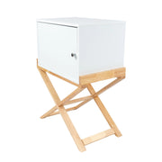 Mobiletto Valerie in Legno e MDF Bianco e Naturale