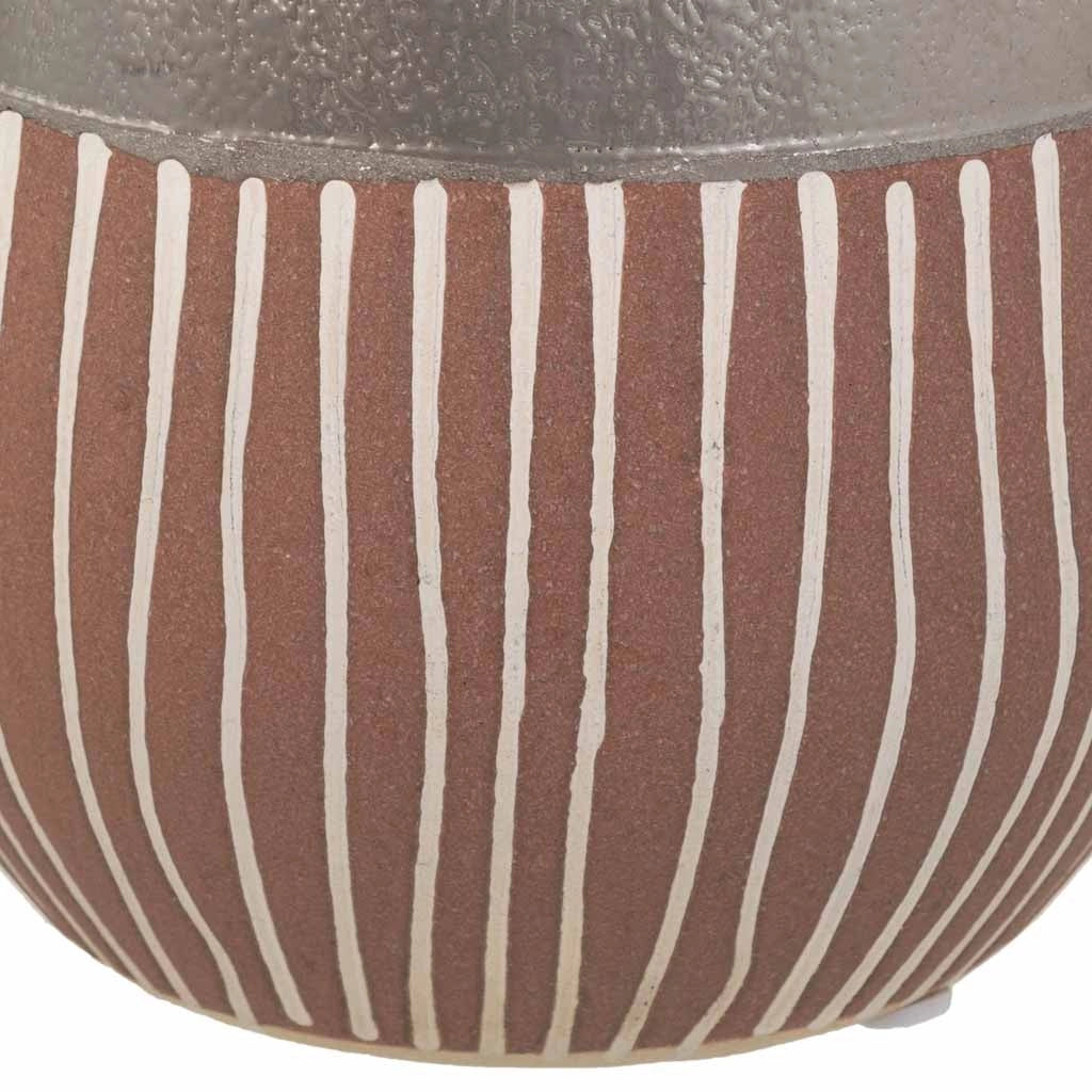 Vaso in ceramica argento 13x13x14h