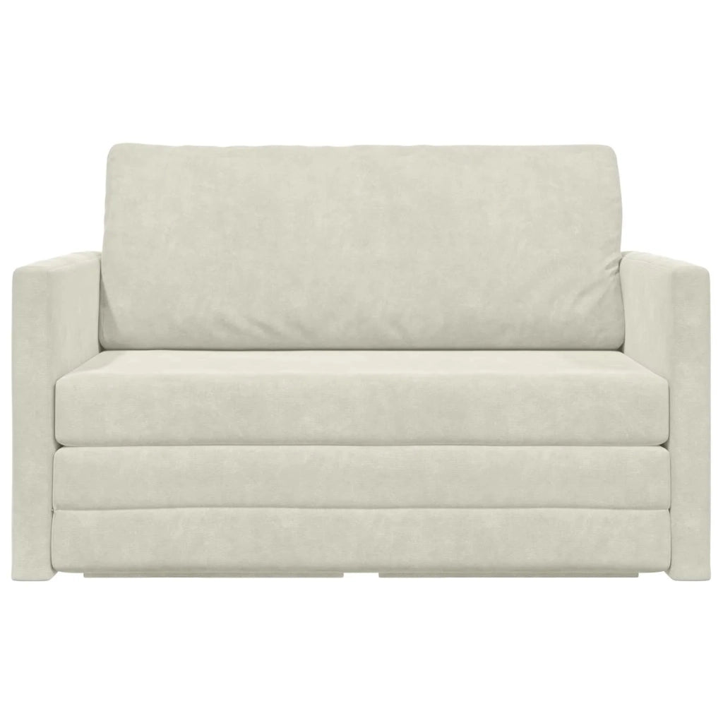 Divano letto Crema 124 x 71 x 78 cm Velluto 4106708